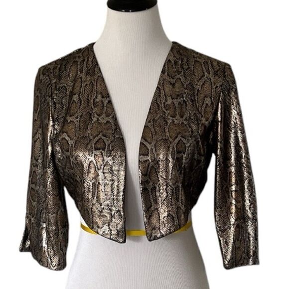 🆕 Caché Open Animal Metallic Print Open Jacket size M - Picture 1 of 7